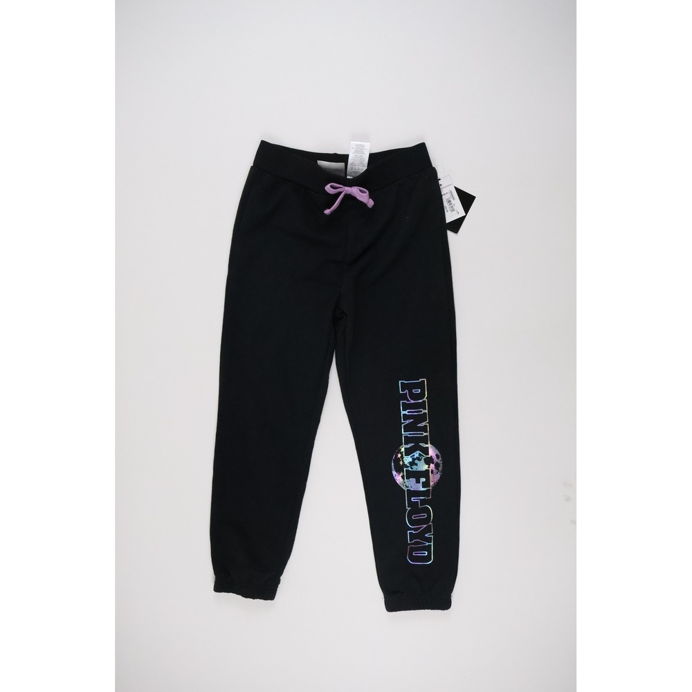 Pink Floyd Jogger Sweatpants Black Iridescent Graphic Size 7/8 NWT